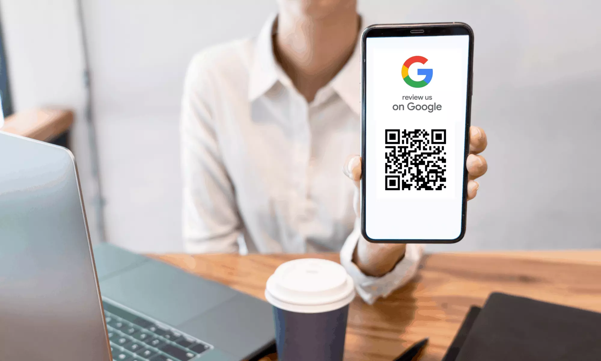 Review Us On Google Sticker - QRcode4